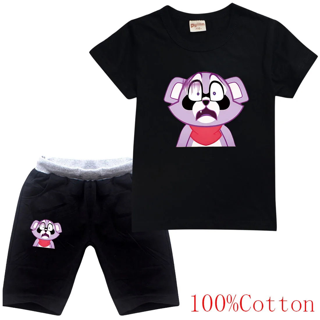 Футболка и шорты цвета индиго костюм для детей летний мультяшный светлый из двух