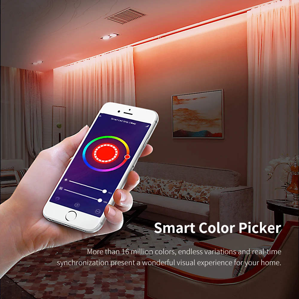 Светодиодная ленсветильник с ИК-контроллером 20 м Wi-Fi RGB 5050 |