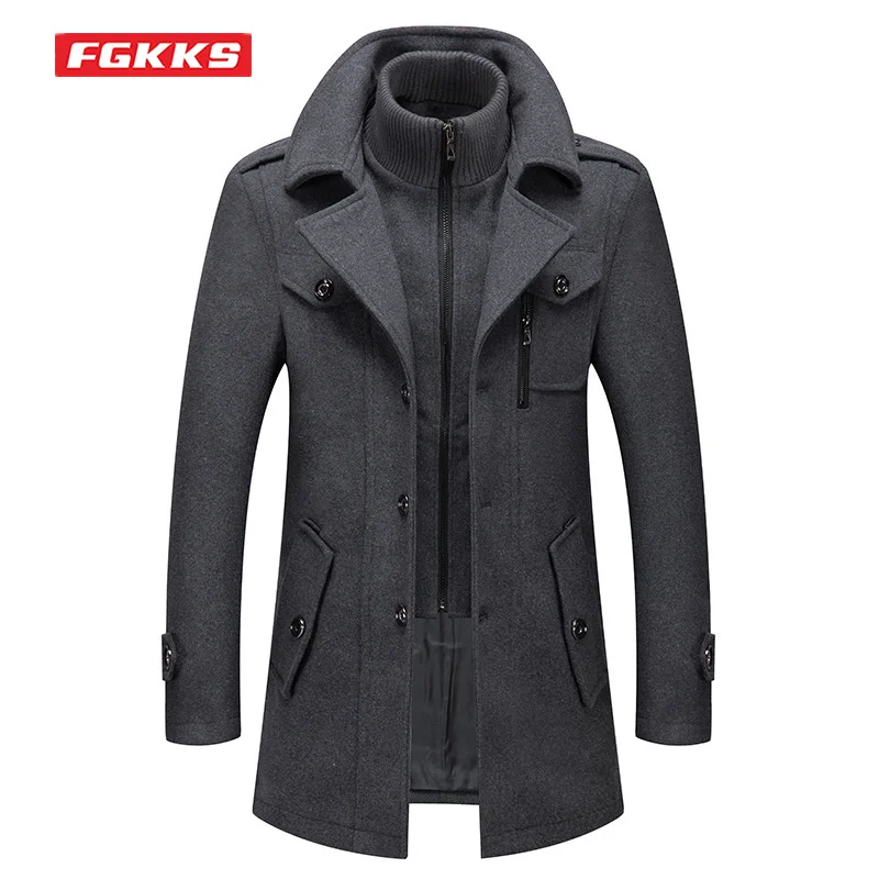 

Men's Winter Wool Coat a Winter New Cashmere Plus Cotton Thickening Warm Coat High Quality Design Wool Coat Men