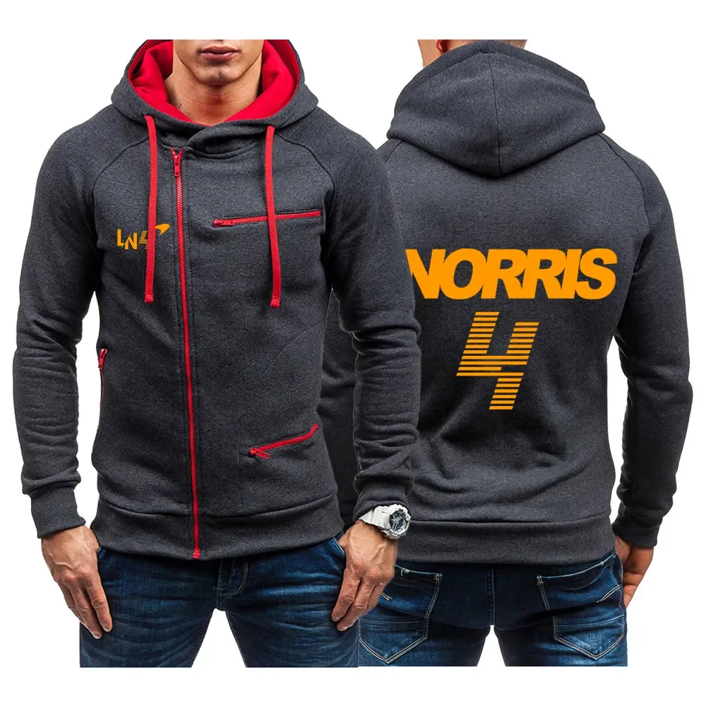 

Новинка весна-осень 2024 мужские однотонные толстовки с длинным рукавом и молнией для фанатов команды McLaren Racing
