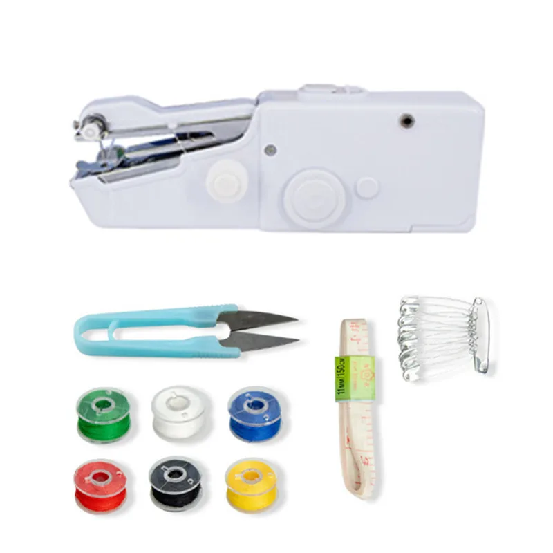 

Hand Held Electric MINI Sewing Machine Household Stitch Clothes Sew needlework Set Portable Manual Sewing Machine Handwork Tools