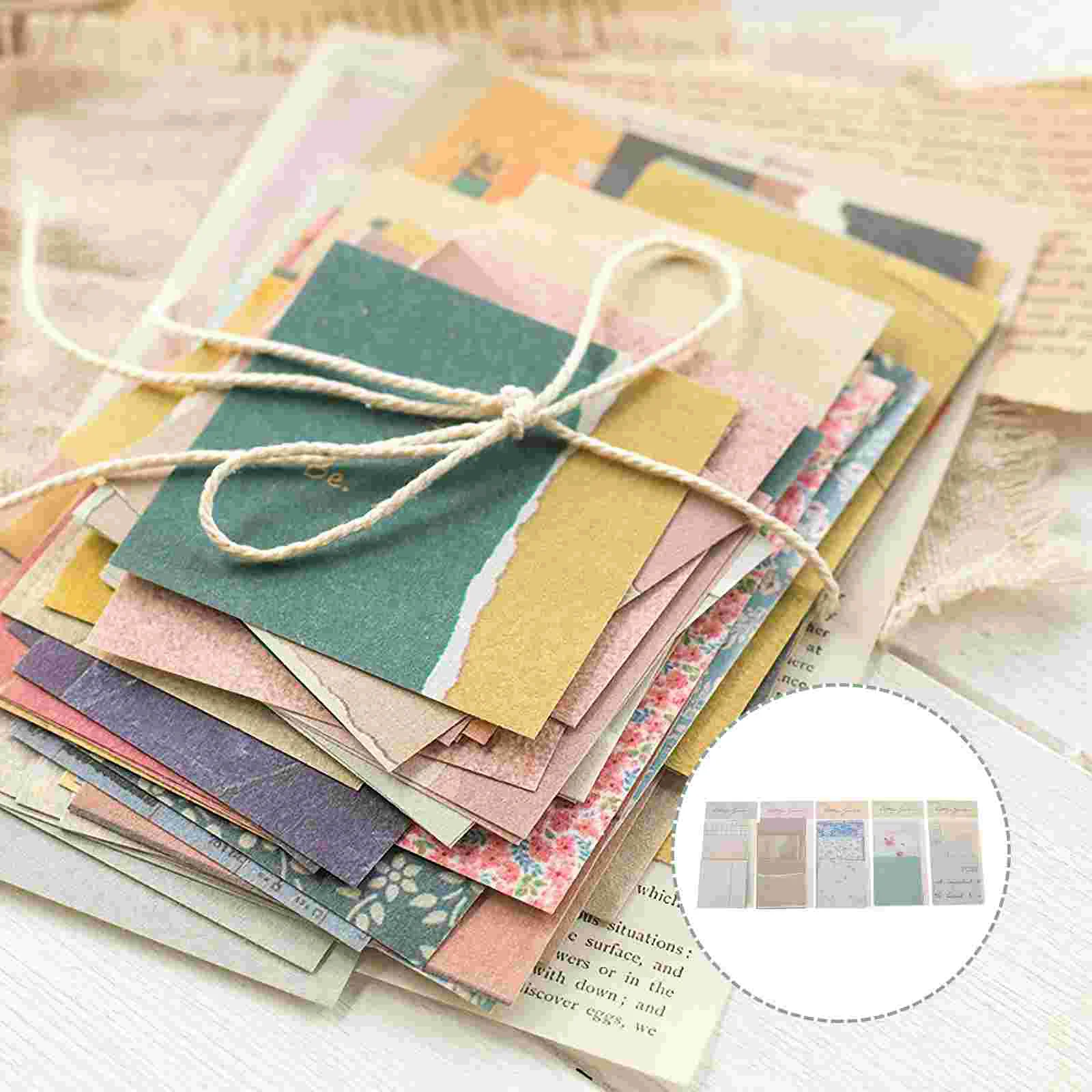 

5 Sets Retro Scrapbook Paper Vintage Style Scrapbook Paper Vintage DIY Paper for Map Dairy Scrapbook