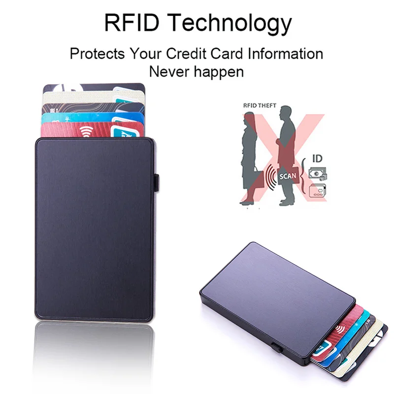 DIENQI Rfid тонкий держатель для карт кошельки мужчин и женщин мини-кошельки