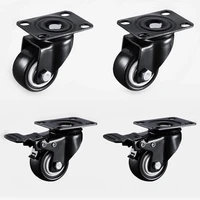 1 4 black furniture casters wheels soft rubber swivel caster roller wheel for platform trolley chair household accessori