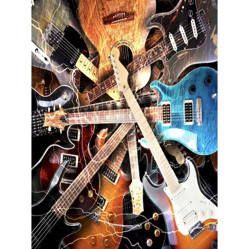 

GATYZTORY Frame DIY Painting By Numbers Colorful Guitars Picture By Numbers Landscape Wall Art Acrylic Paint For Home Decor Art