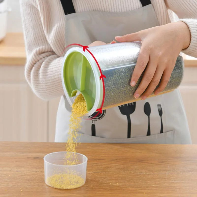 

4 Grids Food Dispenser Transparent Kitchen Grain Legumes Storage Cans Sealed Moisture Proof Kitchen Organiza Storage Container