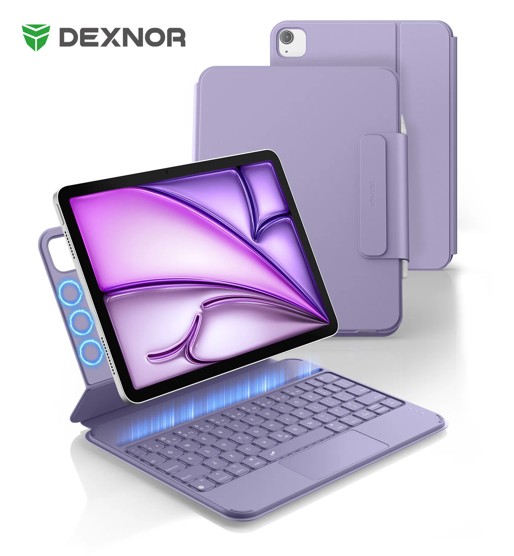 Фото Чехол-клавиатура для iPad Air 11 дюймов M4/M3/M2 и iPad Pro 11, iPad Air 5-го/4-го поколения с магнитной клавиатурой, трекпадом и подсветкой №1