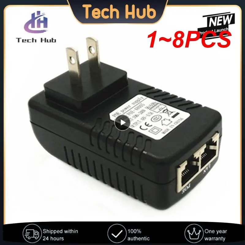

1~8PCS Security 110V-240V to DC 12V 15V 24V 48V 0.5A 1A POE Injector power adapter Ethernet IP Camera Phone PoE Power Supply