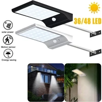 newest 450lm 36 led solar power street light pir motion sensor lamps waterproof solar garden light outdoor waterproof wall light