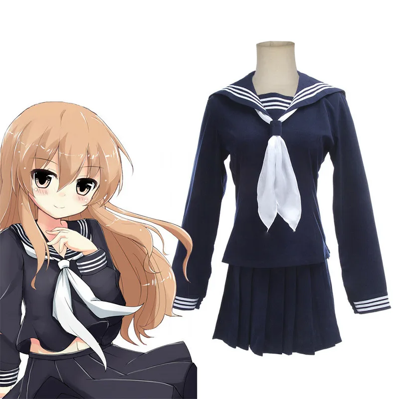 Аниме Костюмы Toradora! Aisaka Taiga Косплей JK юбка тигра ×дракон! Школьный матросский