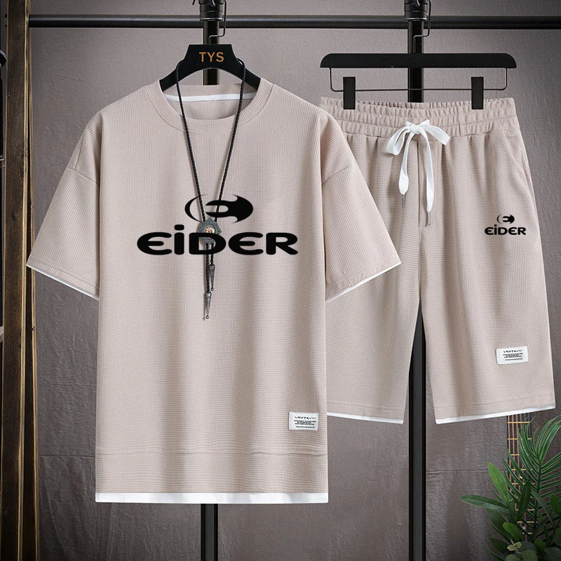 Summer men's sports set Fashion men's short sleeved T-shirt+sports shorts set Men's casual jogging sports set