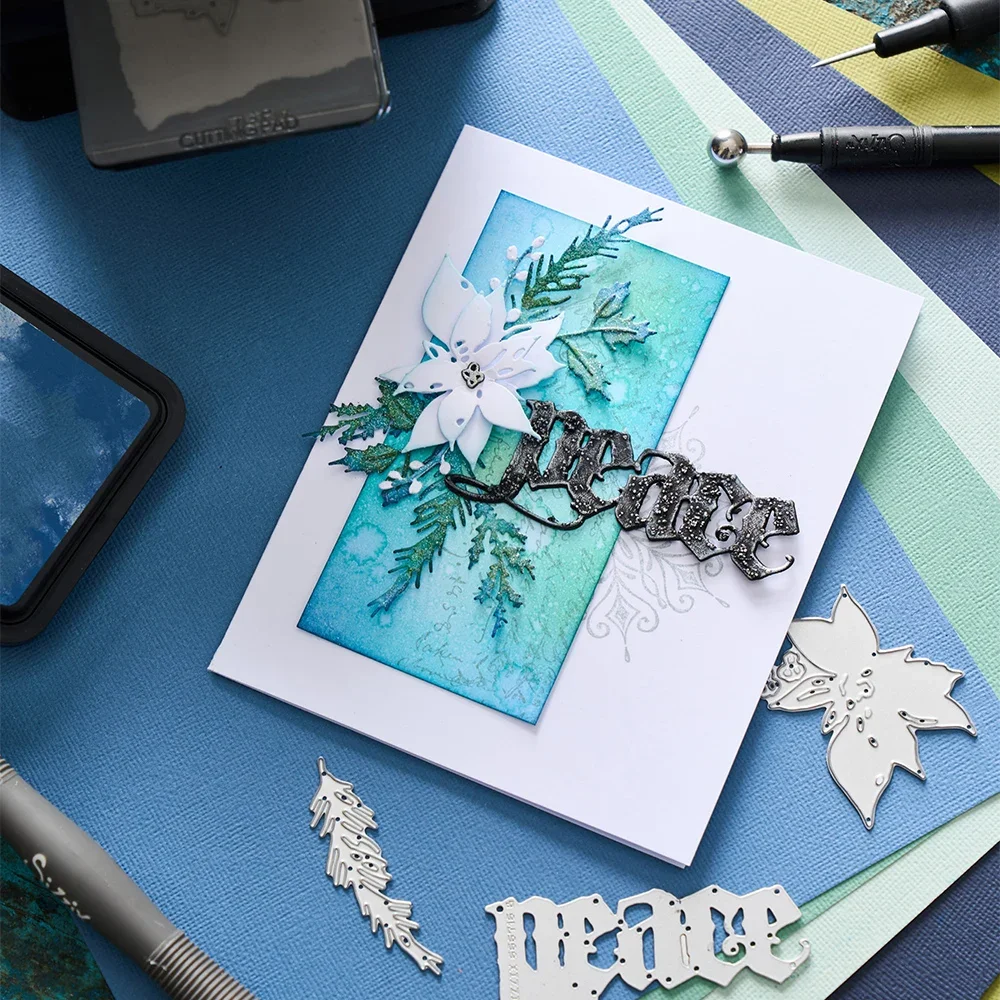 2024 Новый Рождественский венок Снежинка Санта-Клаус Металлические штампы DIY