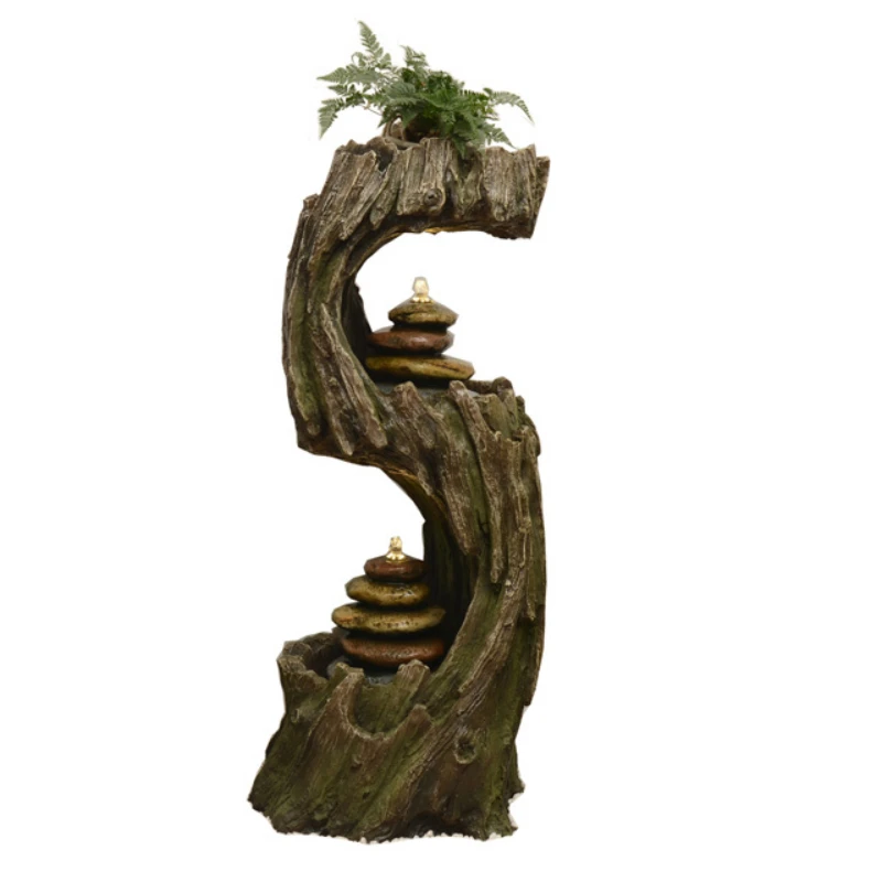 

Garden Yard Decoration Double Wood Outdoor Fountain Water Fountain Waterfall