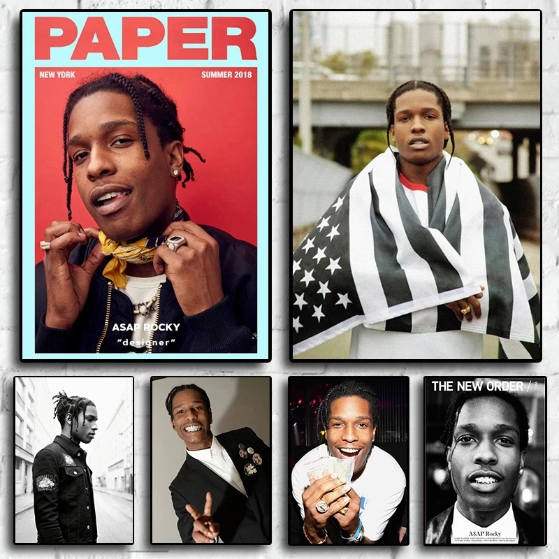 

ASAP Rocky Rap Music Star Hip Hop Art Decor Picture Canvas Painting Home Decor Poster For Living Room Bar Wall Decor Posters