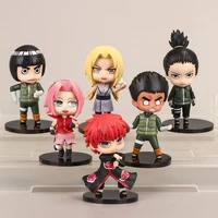 6 pcs genuine naruto anime figures mini q version kawaii toys toys for children fnaf baby anime holiday gift