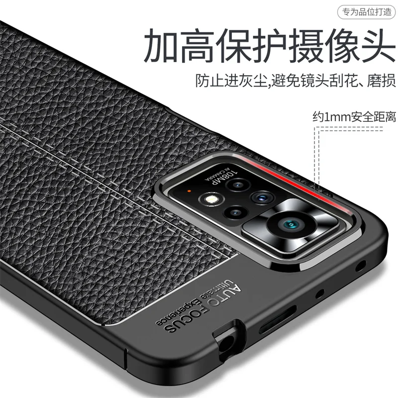 For Redmi Note 11 Global Version Case For Redmi Note 11 Cover Shockproof TPU Soft Leather Phone Funda Bumper For Redmi Note 11