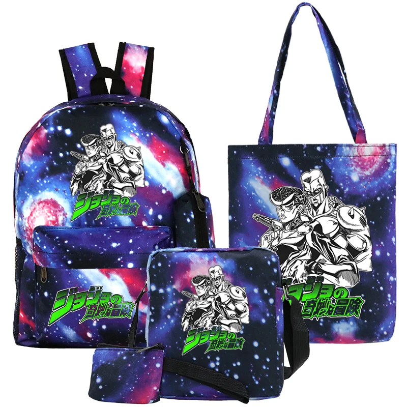 

2023 Jojo's Bizarre Adventure Anime Schoolbag Boys Girls Comic 3pcs/set Outdoor Kawaii Backpack Harajuku Travel Rucksack Women