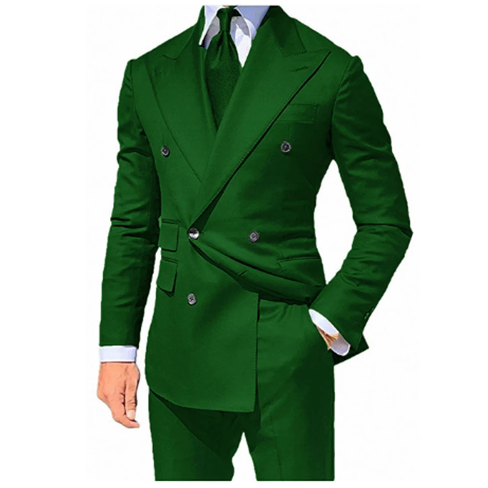 2022 Gentlemen's Double Breasted Tuxedo Suit For Banquet Prom Dancing Blazer Jacket Wedding Suit 2 Pieces For Business