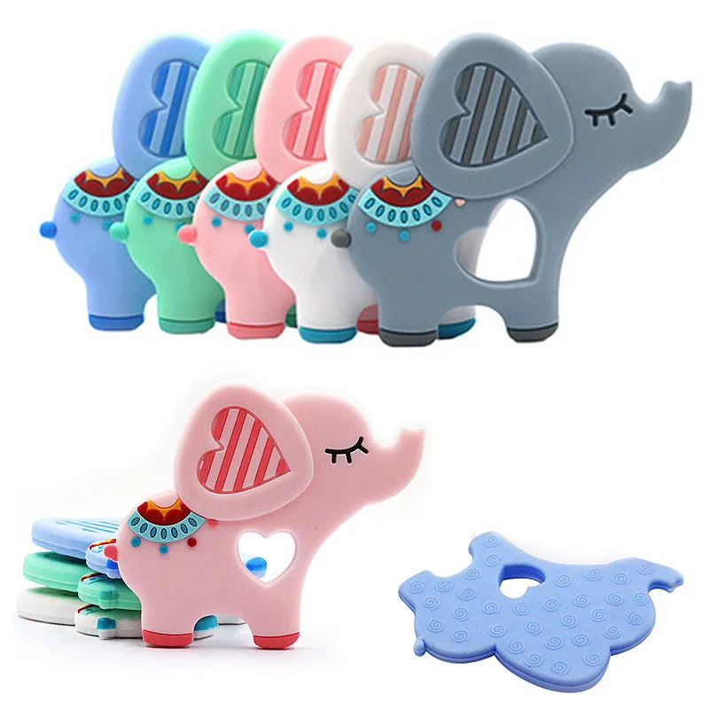 

Food Grade Silicone Teethers DIY Animal Elephant Baby Teether Infant Baby Silicone Charms Kids Teething Gift Toddler Toys