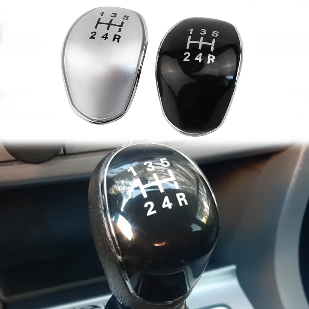 

Silver / Black Car Gear Shift Knob Badge Emblem Cap Cover 5/6 Speed For Ford Focus MK2 MK3 Fiesta MK7 B-max C-max Galaxy Kuga