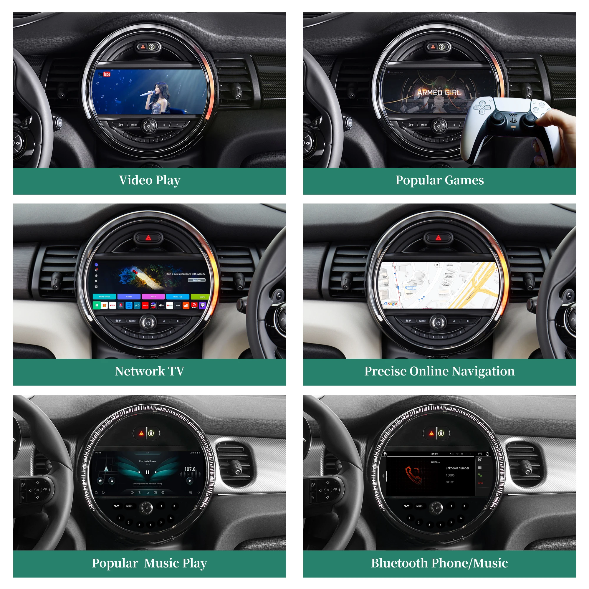 Hualingan Mini Apple Carplay adapter For Hatch F55 F56 Cooper Jcw One NBT 8.8in Without Touch Android13 Netflix Tiktok