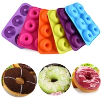 6 grids silicone donut mold cookie mold cake mold reusable easy demoulding dessert ice cream moulds for kitchen diy baking tools