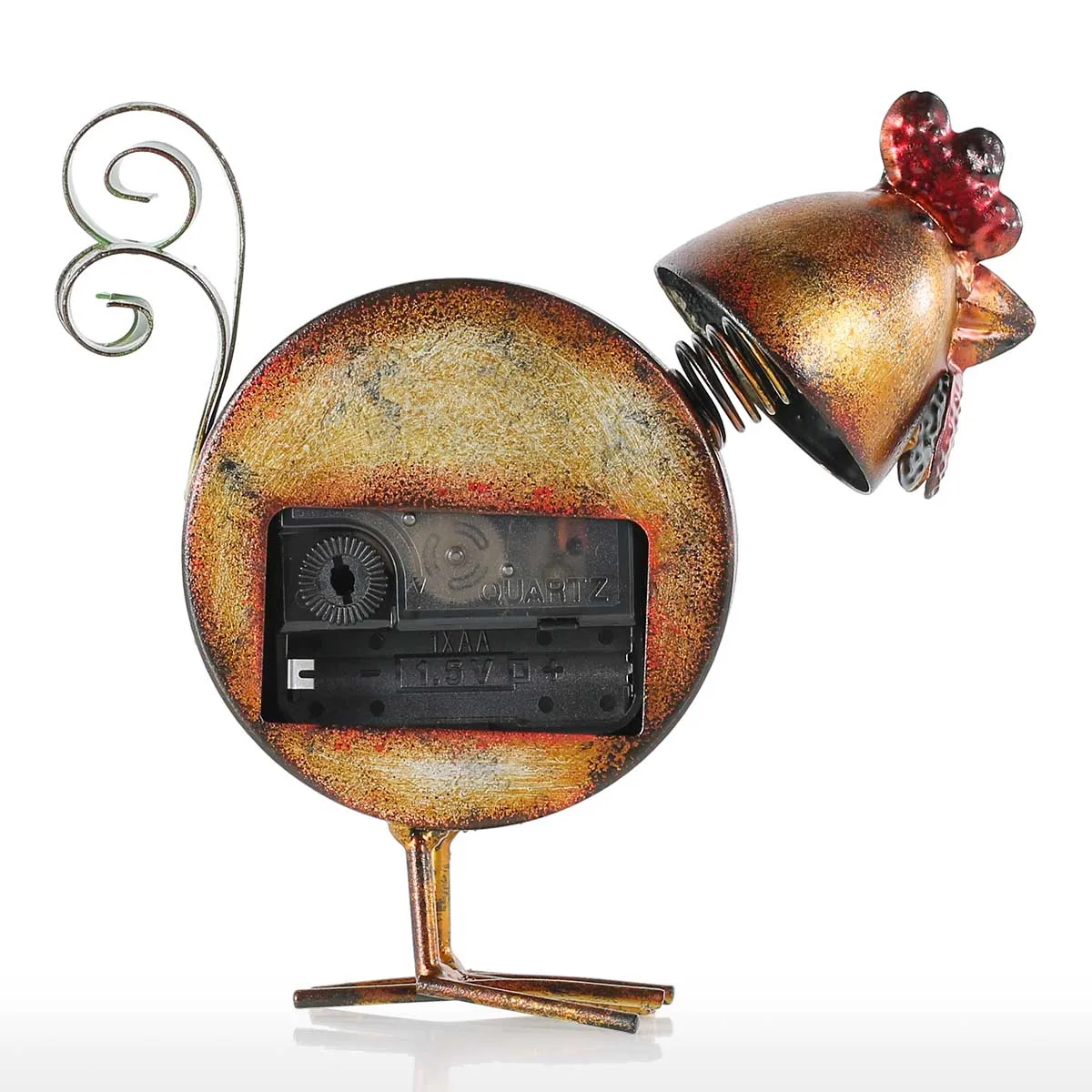 Часы цыпленок ручной работы винтажные настольные часы с металлической фигуркой