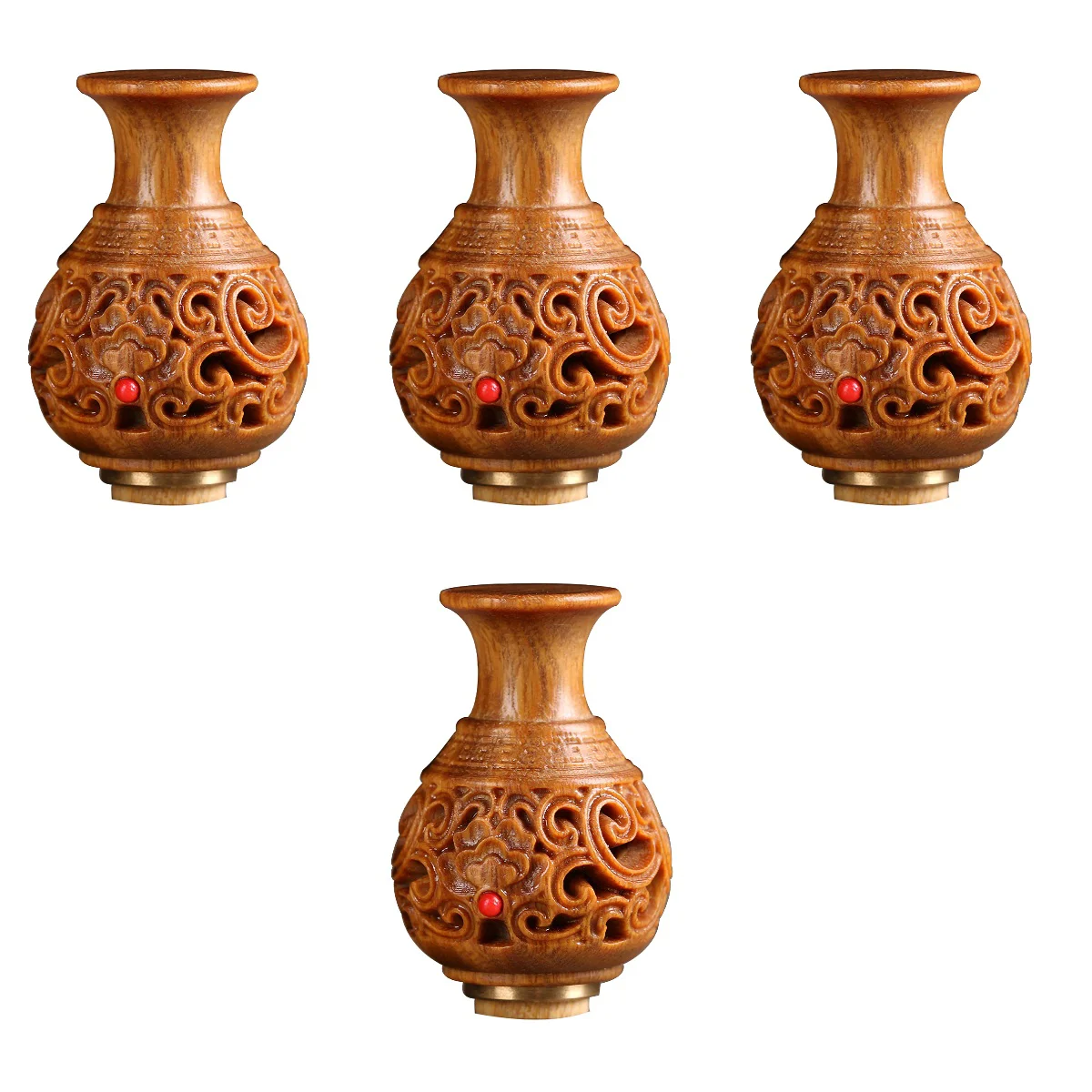 

4x Exquisite Creative Elegant Premium Lasting Wood Diffuser Openable Aroma Beads Holder for Car Ornament Home Decor Gift Option