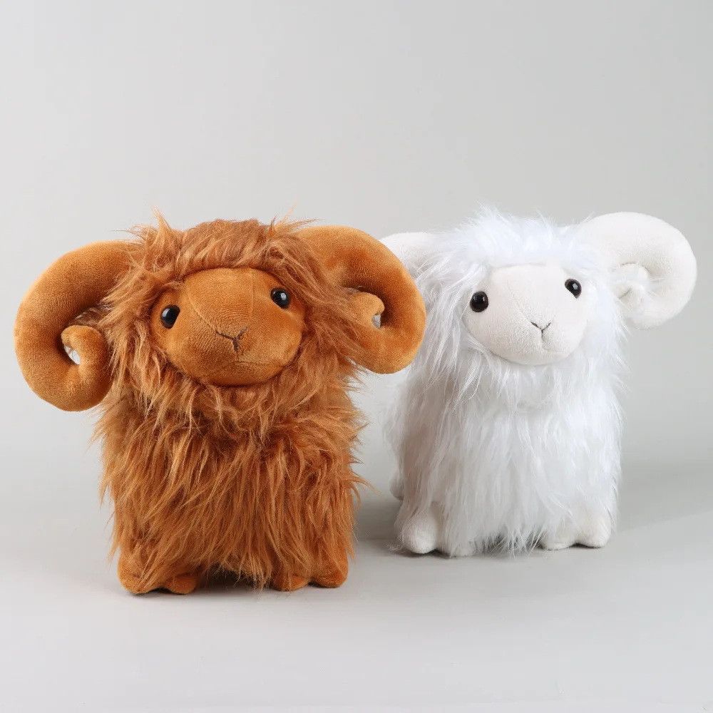 

Новинка Kawaii Highland Woolly Ram Sheep плюшевая игрушка кукла аниме милая декоративная подушка для комнаты рождественский подарок на день рождения Опт...