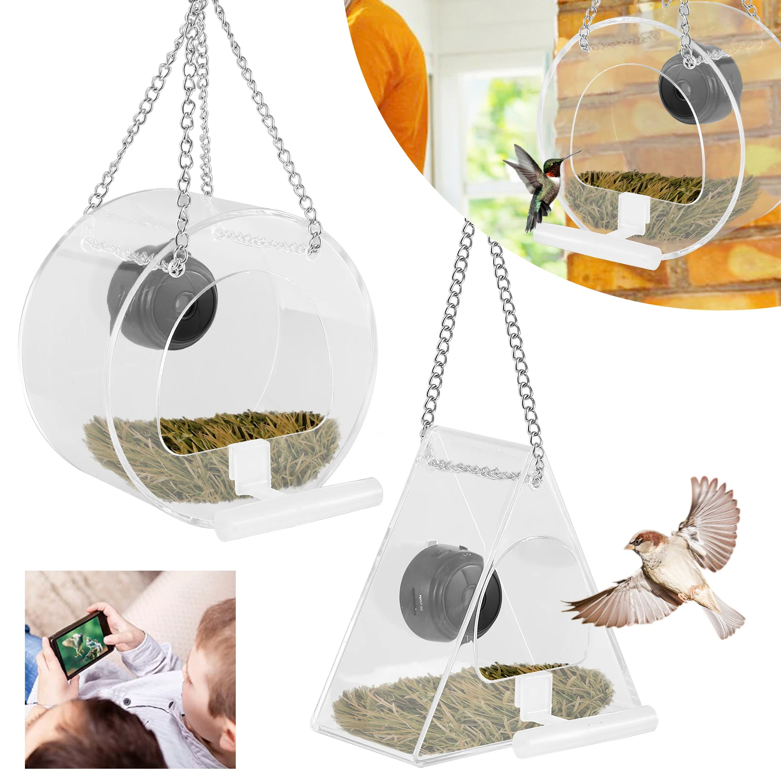 With Camera 200mah Smart Bird Feeder With Chain 1080 Hd Night-vision Video Camera Bird Buddy Feeder