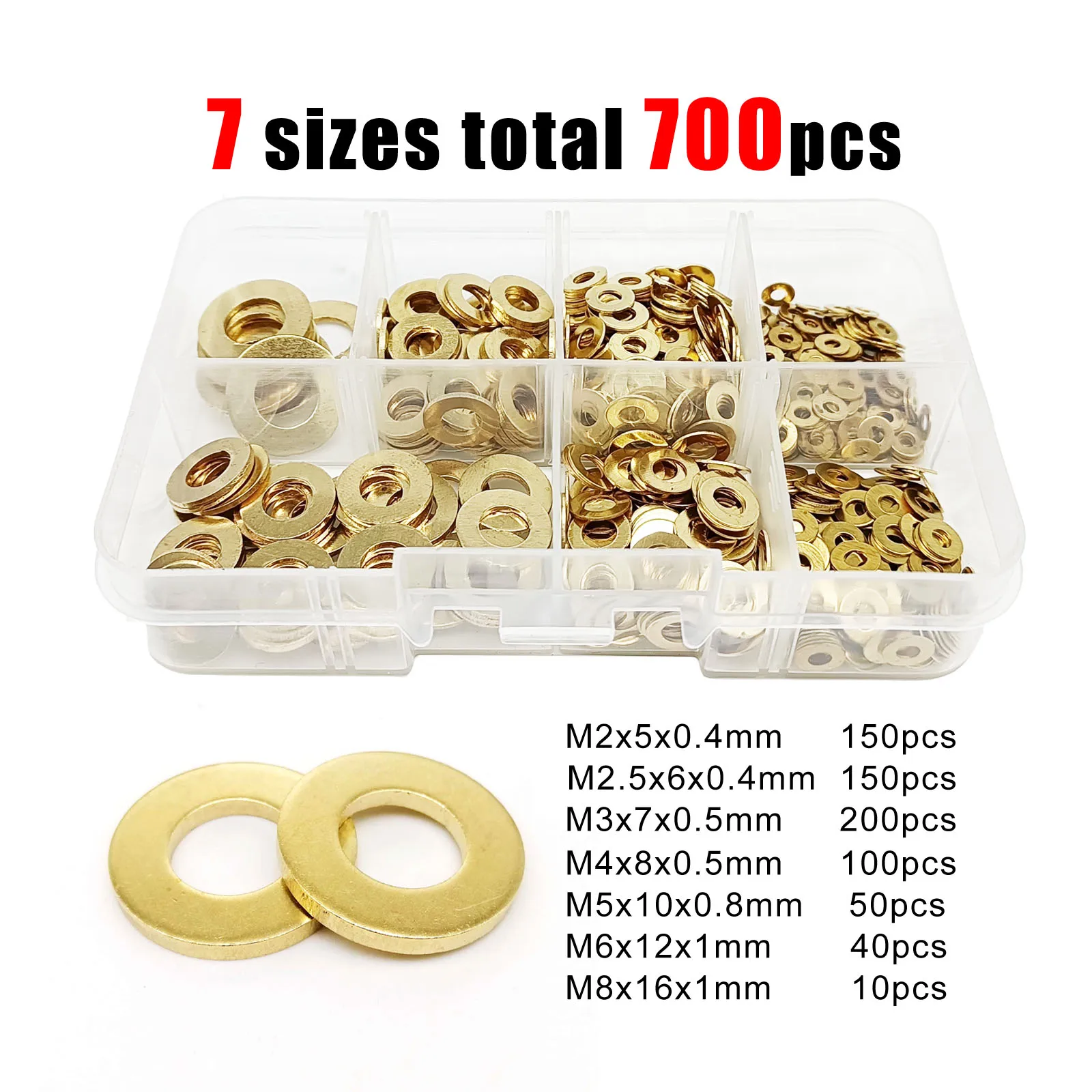 

Латунные шайбы assorted kit M2 M2.5 M3 M4 M5 M6 M8