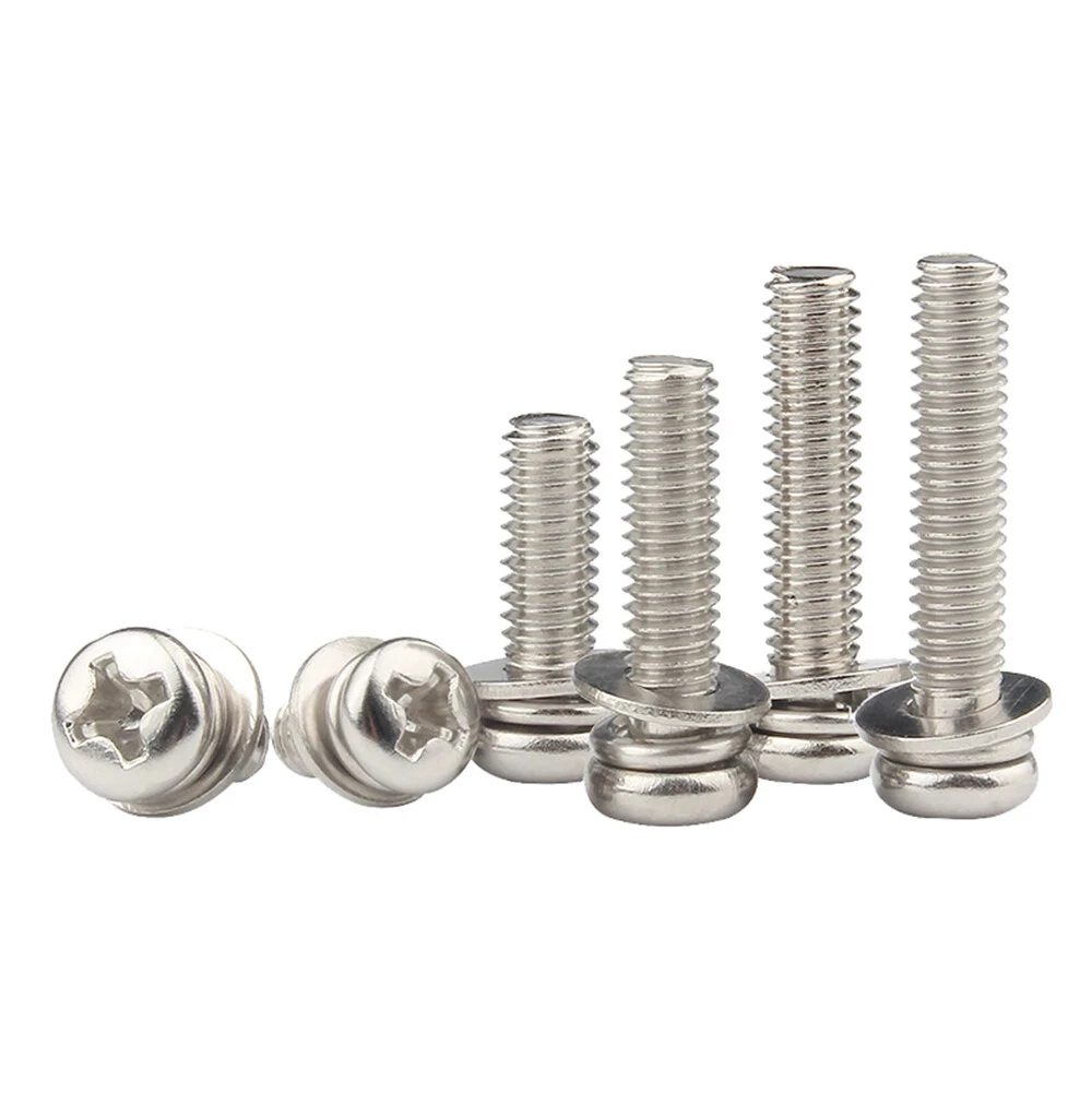 

M2 M2.5 M3 M4 M5 M6 Черные оцинкованные/никелированные винты с круглой головкой и потайной головкой с плоскими шайбами Пружинные шайбы Монтажные болты