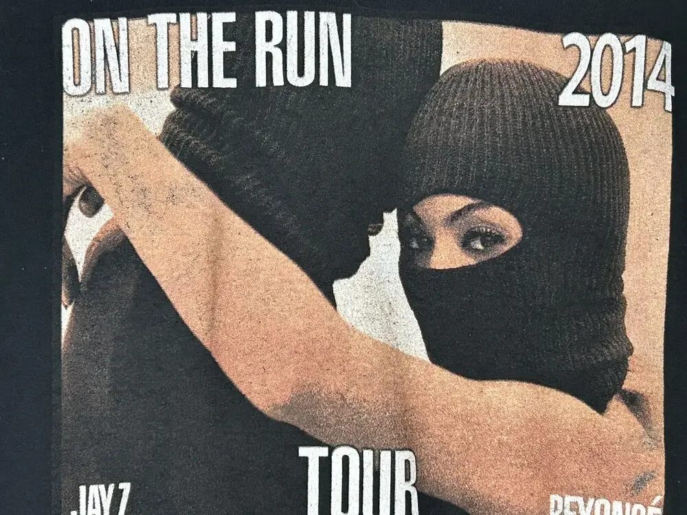 Рубашка Jay Z для бега Beyonce 2014 с коротким рукавом и круглым вырезом черная м