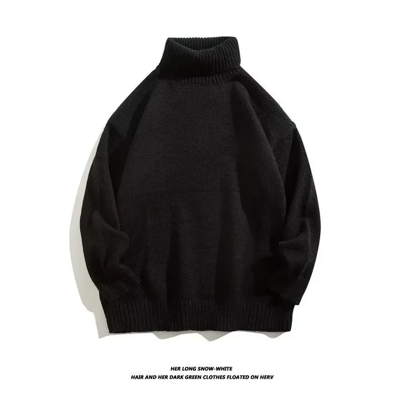 Японский винтажный мужской свитер-поло/черепаха осень-зима свободный крой