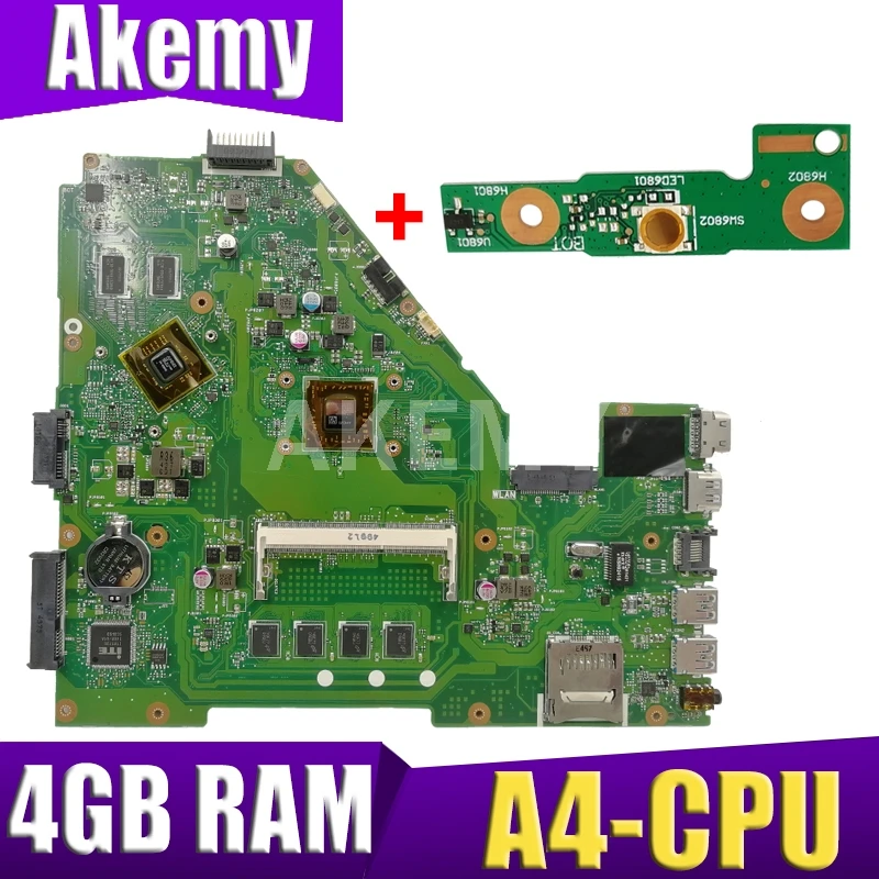 

XinKaidi X550WE Laptop motherboard for ASUS X550WAK X550WE X550W Test original mainboard 4G RAM A4 CPU