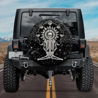 skull moon phase spare tire cover sun and moon gift for jeep lover car accessories personalized tire cover car lover gift