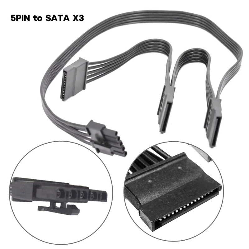 5Pin на 3X 15Pin SATA Жесткий диск HDD Кабель адаптера питания forCoolerMaster Modular 3XUE