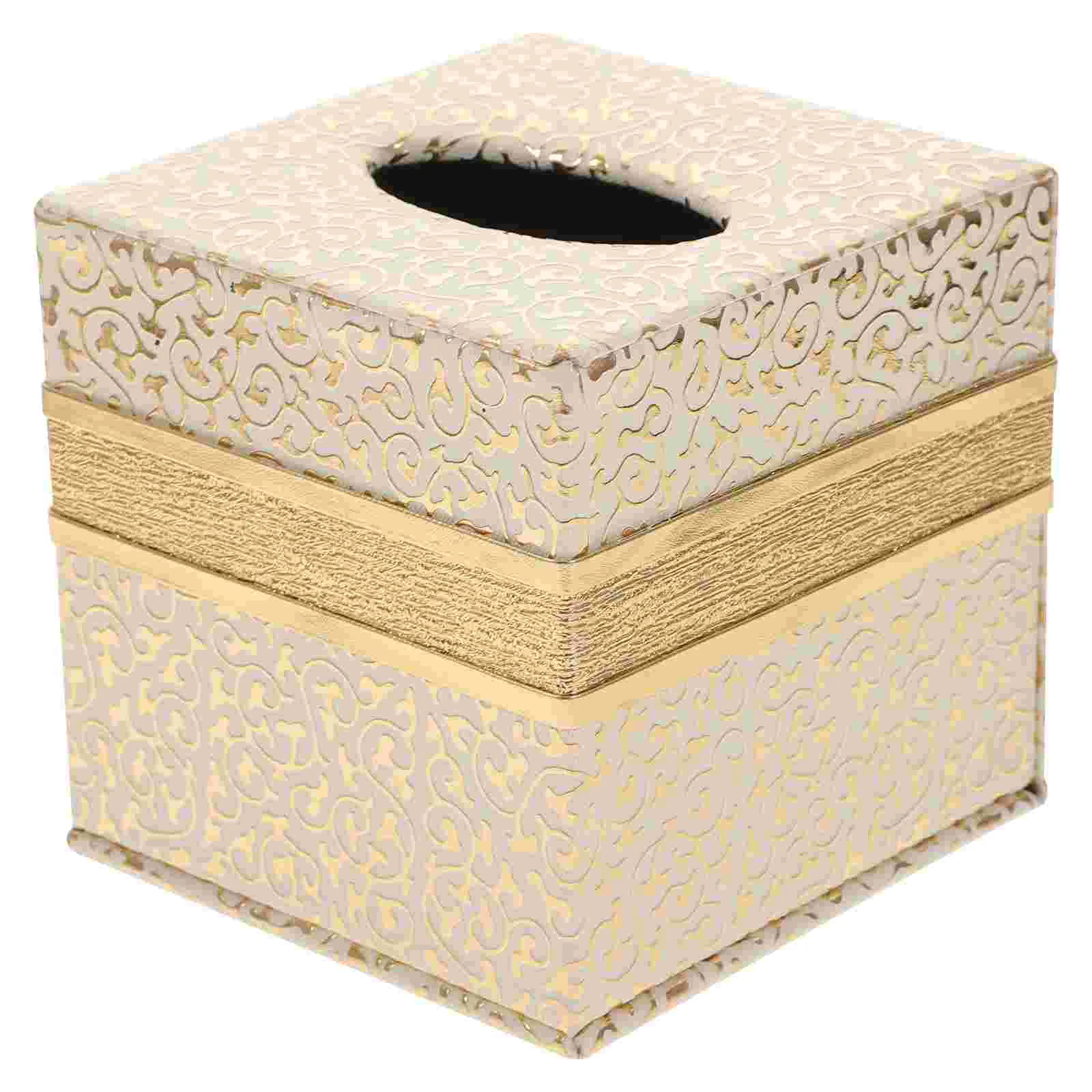 

Tissue Box Dispenser Holder Case Paper Desk Decorative Cover Vintage Napkin Facial Automotive Living Room Organizer Storage