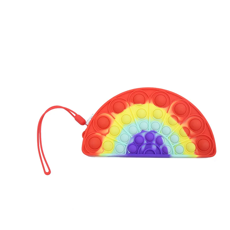 

Ladies Fashion Shoulder Bag Silicone Push Bubble Cute Round Messenger Bag Small Wallet Autism Decompression Toy