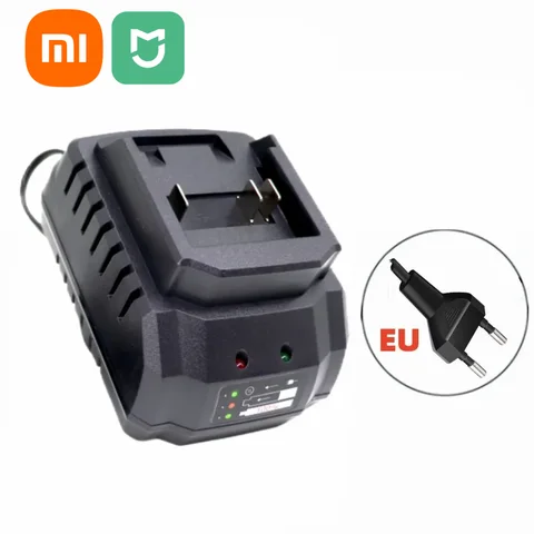 Зарядное устройство XIAOMI 18 В 21 В, подходит для литий-ионных аккумуляторов Makita, портативное умное быстрое зарядное устройство, замена вилки ЕС, США