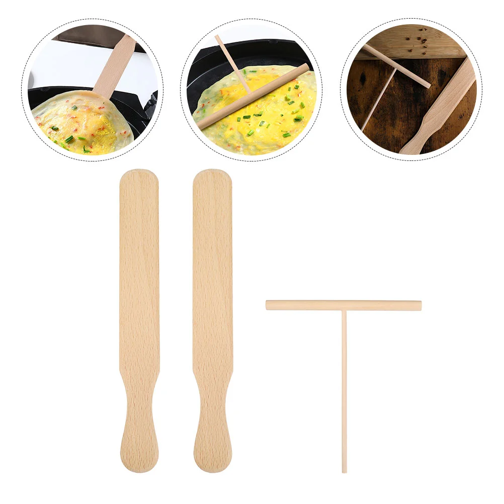 

1 Set of Wood Crepe Spatula Pancake Cooking Utensils Kitchen Pancake Making Tool
