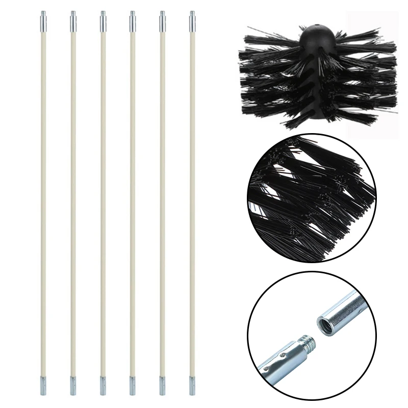 

Tool Brush kit Cleaning Fireplace Anti scratch Chimney Cleaner Electric drill Flexible Inner wall Rods Sweeping