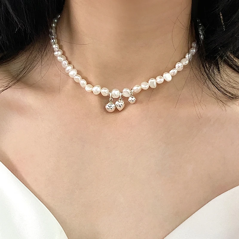 

Женское ожерелье из серебра 925 пробы с натуральным пресноводным жемчугом