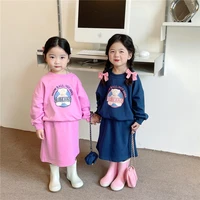 baby girls top and skirt set kids two piece clothing outfits korean fahsion childrens clothes 2022 autumn kids sweatshirts suit