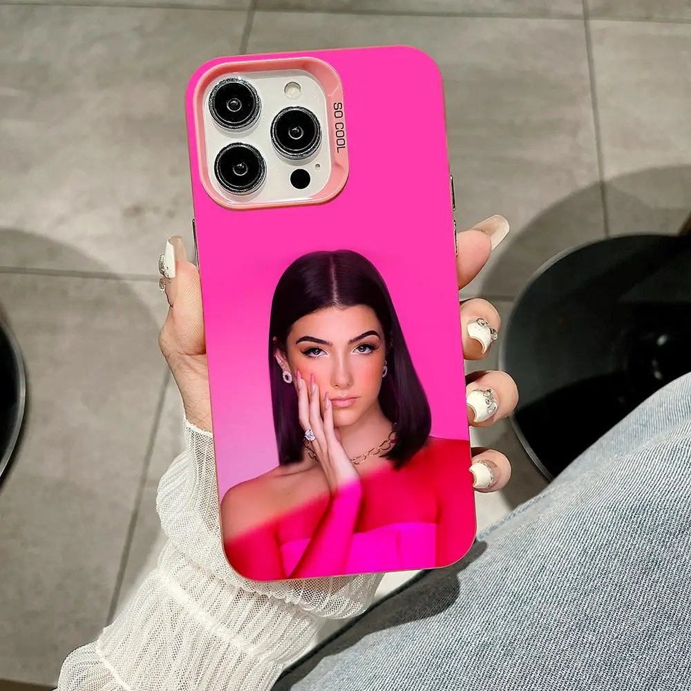 Чехол для телефона Charli Damelio для iPhone 18 17 16 15 14 13 12 11 X XR XS Air Pro Max Plus, розовый, разноцветный, серебристый. (art.: 3920dd1aea7a7) - 3920dd1aea7a7