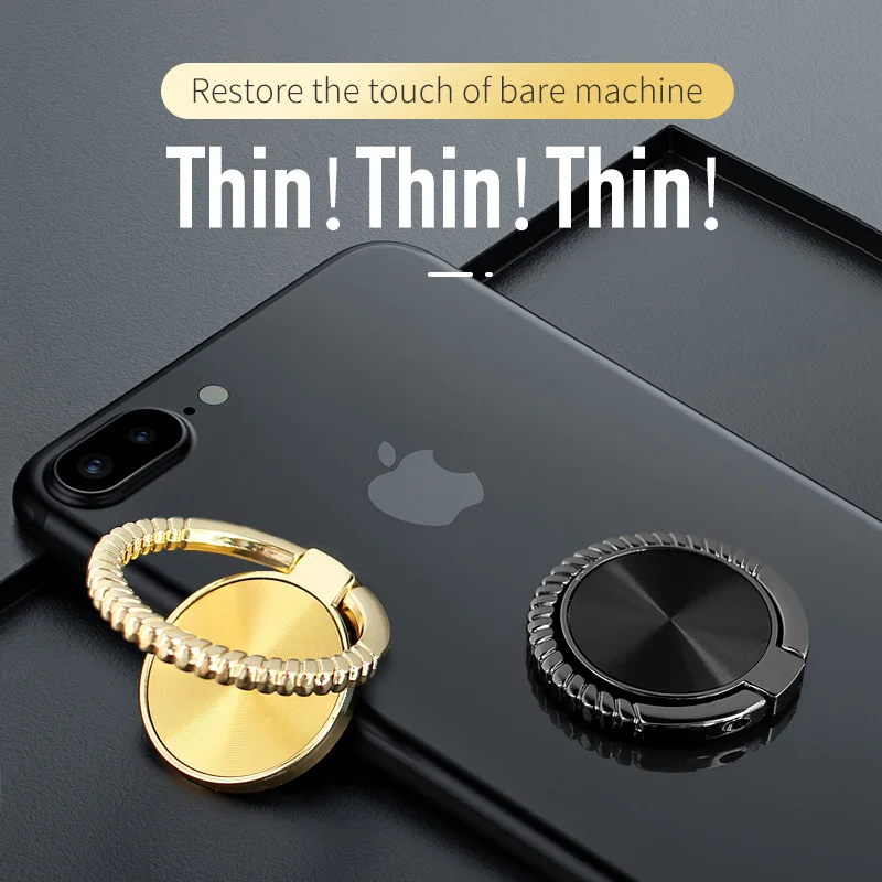 Mobile Phone Finger Ring Holder Luxury metal Universal For iPhone XS Huawei Samsung Cell Smart Phone Round car phone kickstand