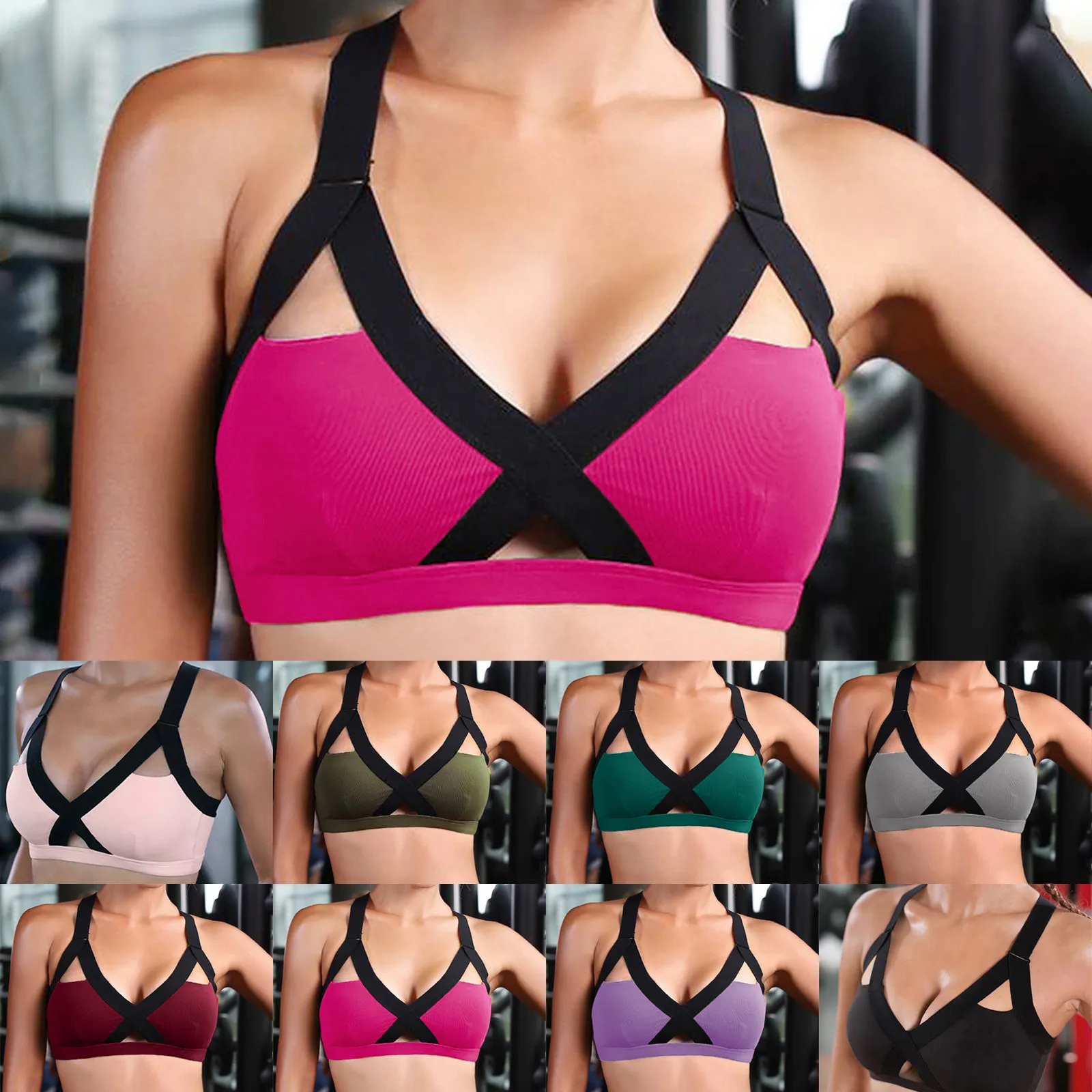 

Женский фитнес красивый горячий сексуальный бюстгальтер для йоги с застежкой сзади карман для сотового телефона бюстгальтер для йоги спор...