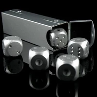 5pcs aluminum whisky dice stones ice cubes bucket reusable chilling for whiskey wine keep your drink cold longer