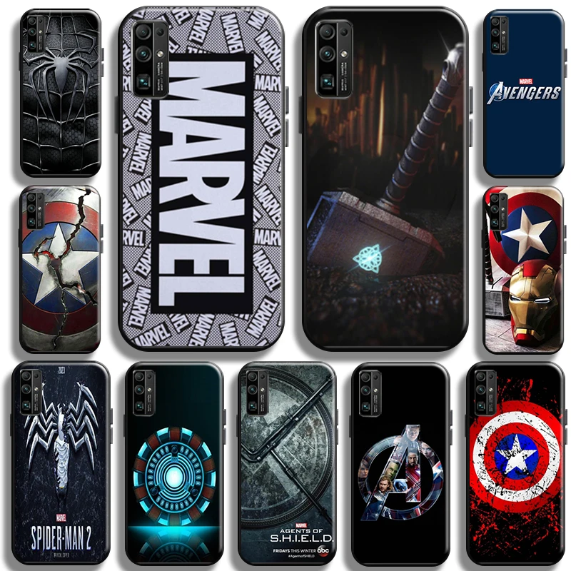 

Marvel Avenger Logo for Huawei Honor 30 PRO Phone Case Shockproof full Protection Coque Cases Back Black Shell Liquid Silicon