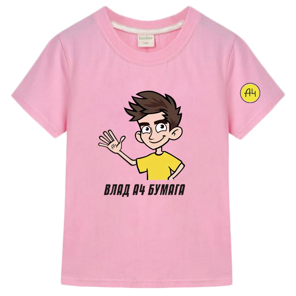 Children's 100% Cotton T Shirts Merch Vlad A4 Print Casual Family Clothing Set Boy's & Girl's Fashion Tops Short Sleeve T-Shirts